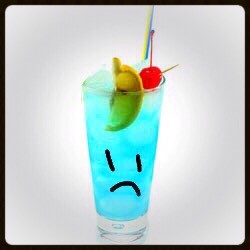 Why so sad, little drink? Is it because you've been waiting so long to be served that you're crying tears of condensation? Yeah, me too.